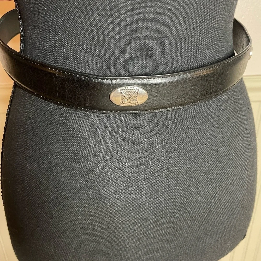 Vantage Century black authentic Leather Belt Silver Golf ball/Club 36 Made USA